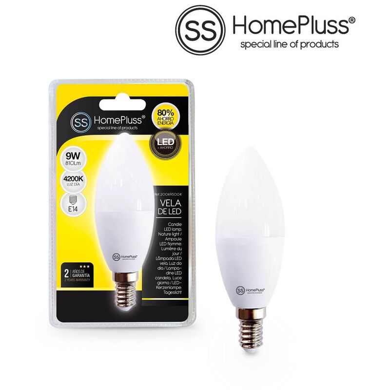 

Lampara vela 9W E14 4200K - 12u caja exp