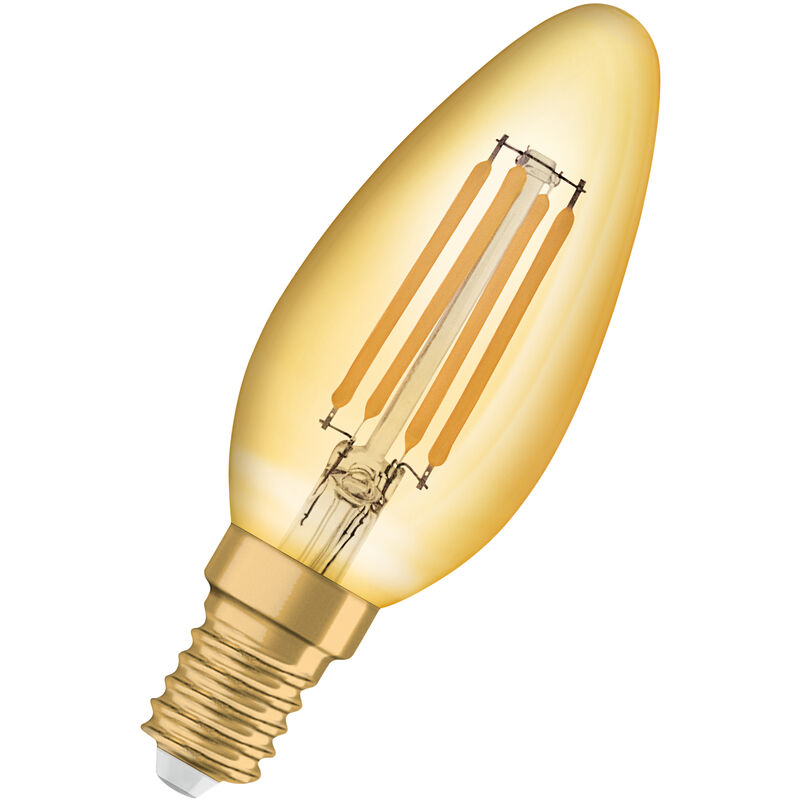 

Ledvance,s.a.u - Bombilla LED Filamento Vintage Vela E14 Oro 4W 2500K Luz Calida OSRAM