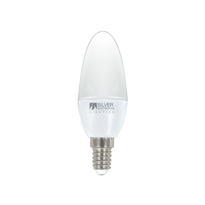

Lámpara vela Led E14 4,5W 5000K - Silver Sanz