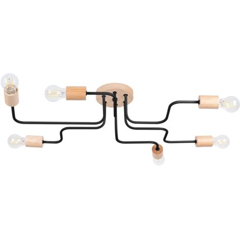 Lámpara Zano negro, 6 luces