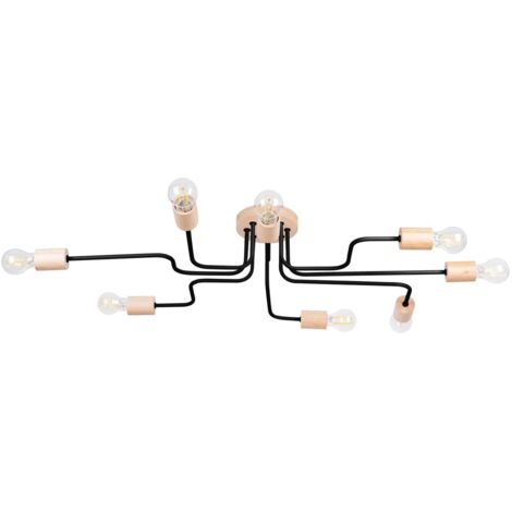 Lámpara Zano negro, 8 luces