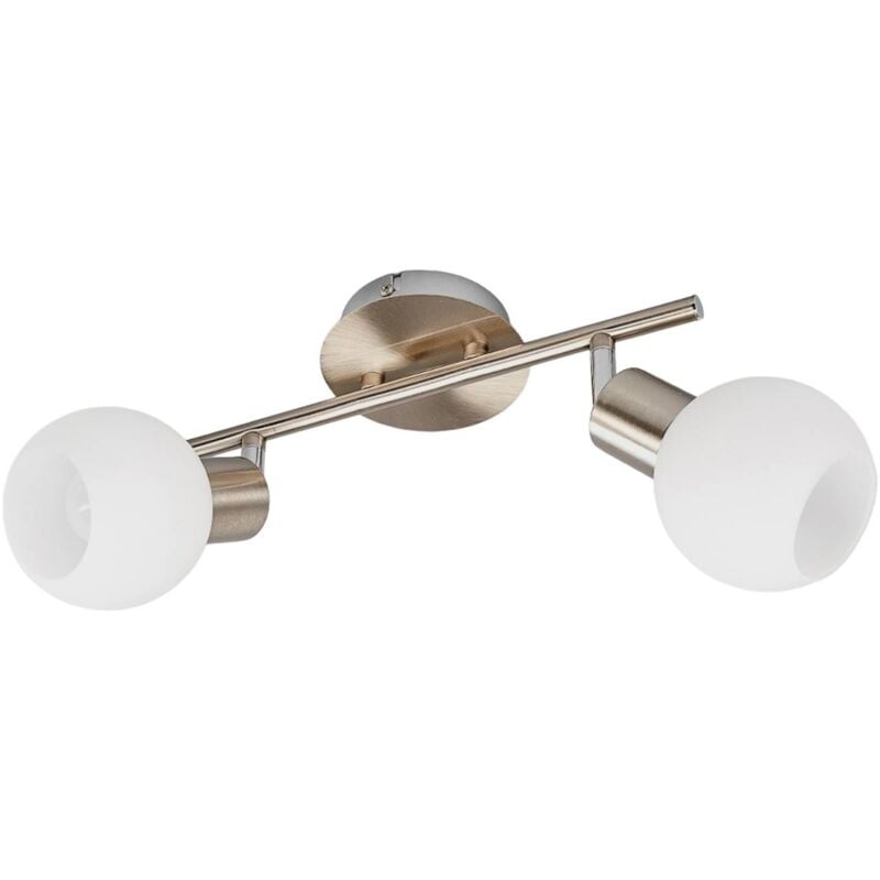 

Lámpara LED de techo Elaina, 2 luces, níquel mate