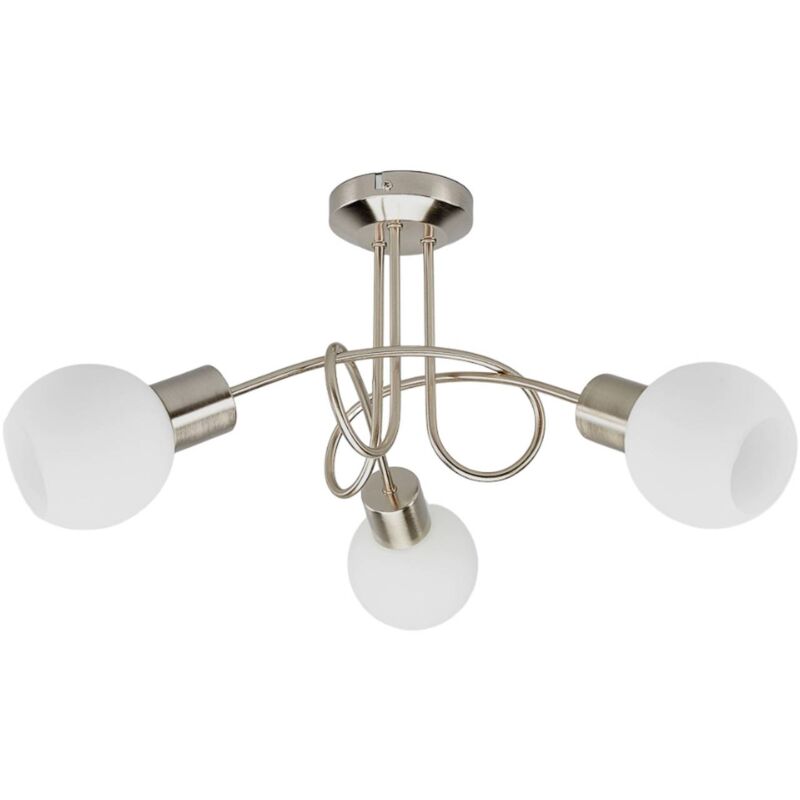 

Lámpara LED de techo Elaina, 3 luces, níquel mate