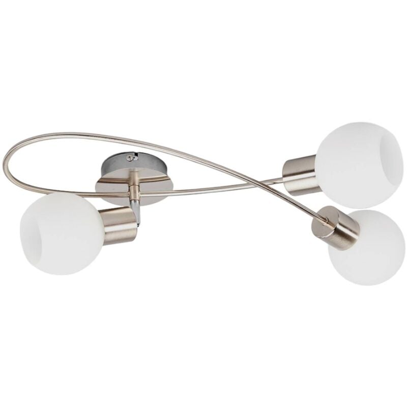 

Lámpara LED de techo Elaina, 3 luces, níquel mate