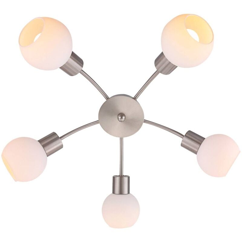 

Lámpara LED de techo Elaina, 5 luces, níquel mate