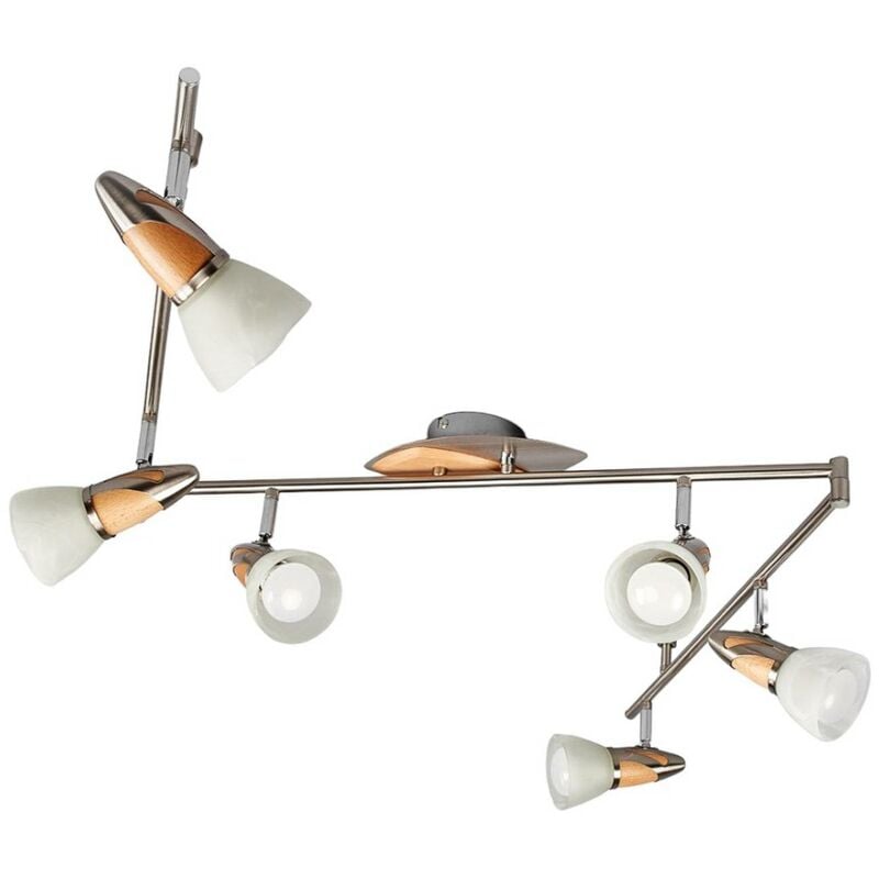 

Lindby - Lámpara LED de techo Marena, 6 luces, madera