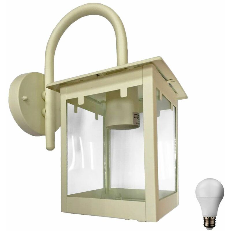 

Farol de iluminación para exteriores, lámpara de pared, focos de vidrio transparente en el conjunto que incluyen bombillas LED