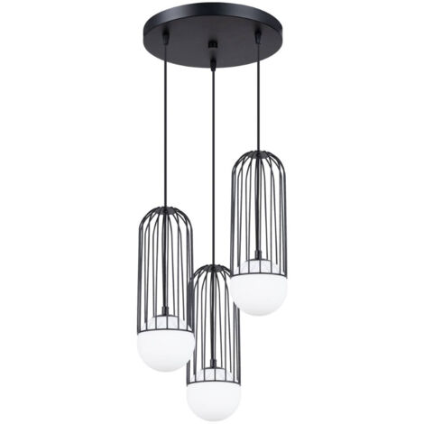 Lámparas colgantes Brina negro acero 3xG9 34cm Sollux