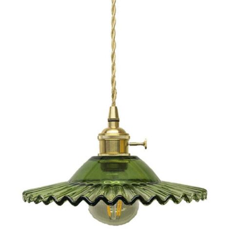 Lámparas colgantes de cristal vintage industriales E27, lámpara de techo retro, lámparas colgantes de cristal retro, iluminación de techo industrial, lámparas colgantes, lámpara de techo (vidrio verde