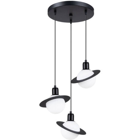 Lámparas colgantes Hyperion negro acero 3xG9 32cm Sollux