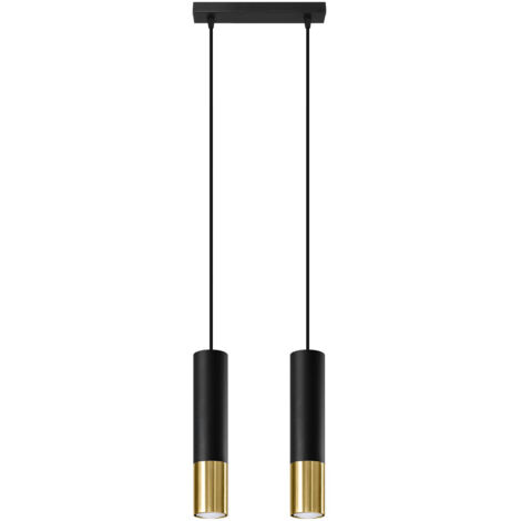 Lámparas colgantes Loopez oro negro acero 2xGU10  30cm Sollux