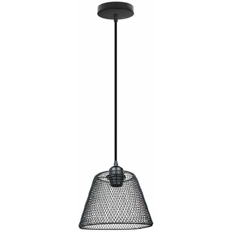 

Axhup - Lámpara de Techo Colgantes Lámpara Vintage Retro Iluminación E27 Industrial Forma de Cuadrícula Luz Metal No Incluye Bombilla - negro