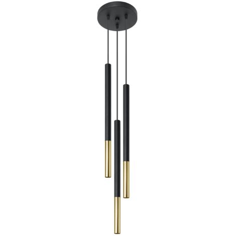 Lámparas colgantes Mozaica oro negro acero 3xG9 20cm Sollux