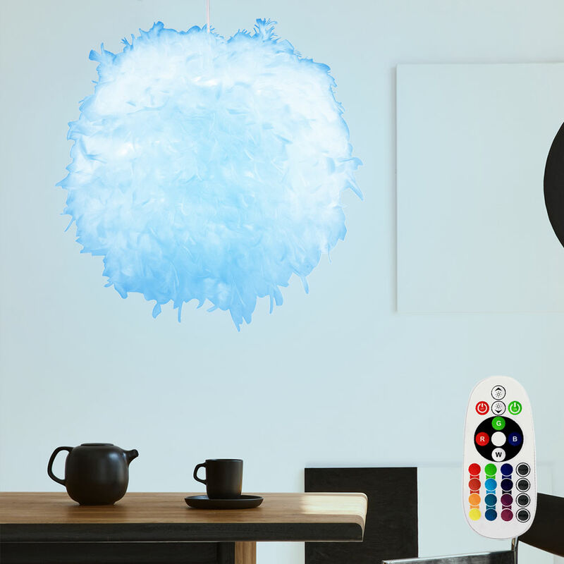 

Lámpara de techo LED Lámpara colgante con cambiador de color RGB REGULABLE Iluminación con control remoto Pantalla de resorte Sala de estar Dormitorio