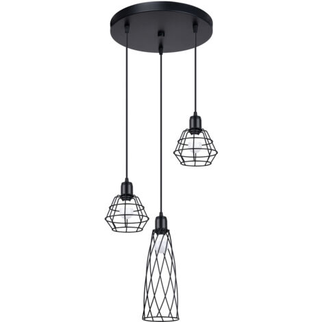 Lámparas colgantes Suba negro acero 3xE14 38cm Sollux