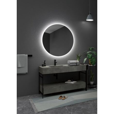 Lámparas con luz LED para baño, Luz roja, retroiluminada, Luz cálida, Luz para dormitorio, vestidor - Ø 70CM