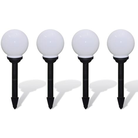 Lámparas de camino de jardín 4 uds LED 15 cm con pincho vidaXL