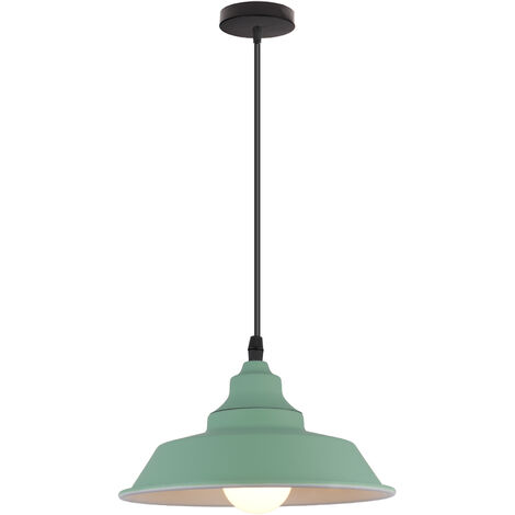 WOTTES Lámparas de Colgar Industrial Vintage Hierro Forjado Sala de Estar Cocina Restaurante Loft E27 Lámpara Colgante (Verde)