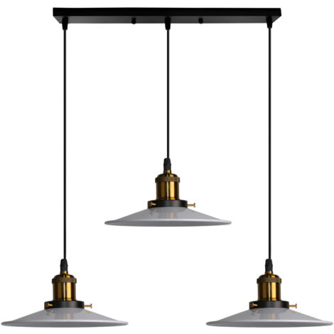 Lámparas De Colgar Retro Lámpara De Araña Iluminación De Techo Industrial 3 E27 Para Restaurante De Dormitorio De Sala De Estar (Blanco)
