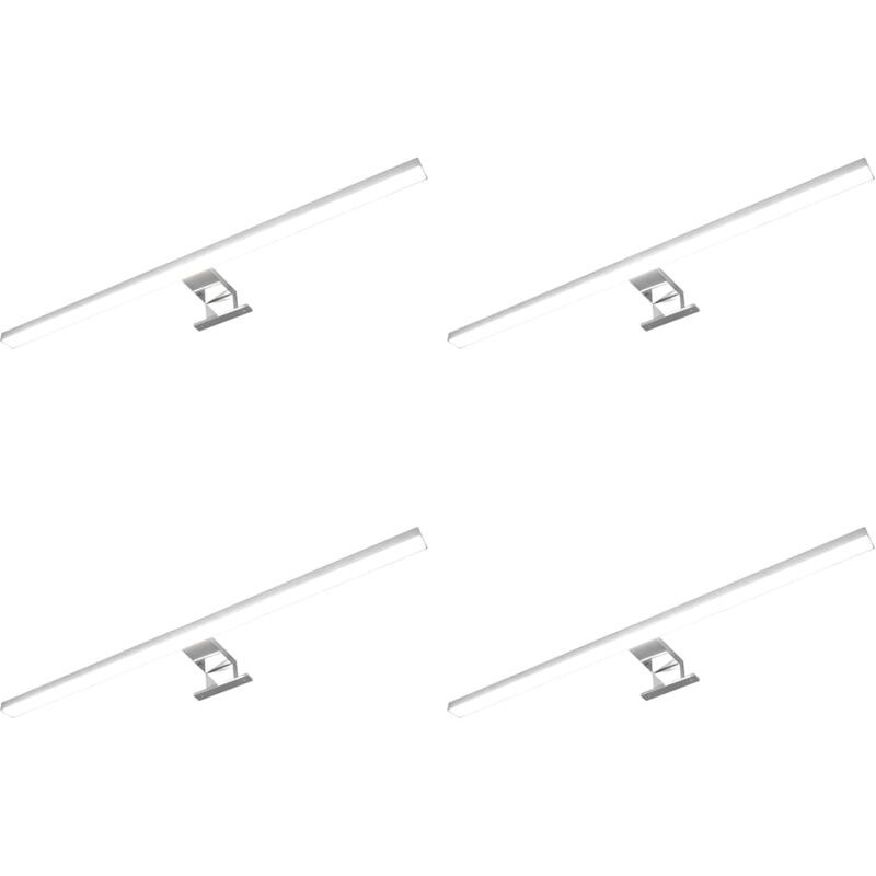 

vidaXL Lámparas de espejo 4 unidades luz blanco frío 8 W - Plateado