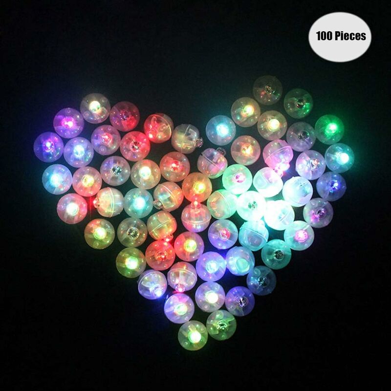 

Lámparas de globos para linternas de papel, mini bombillas LED para globos, 100 piezas, decoración redonda para fiestas de boda