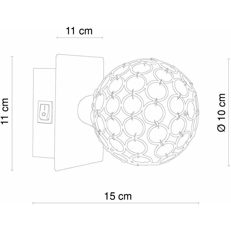 

Proyector de iluminación del interruptor de la lámpara del punto de la bola de cristal de la luz de la pared del diseño LED