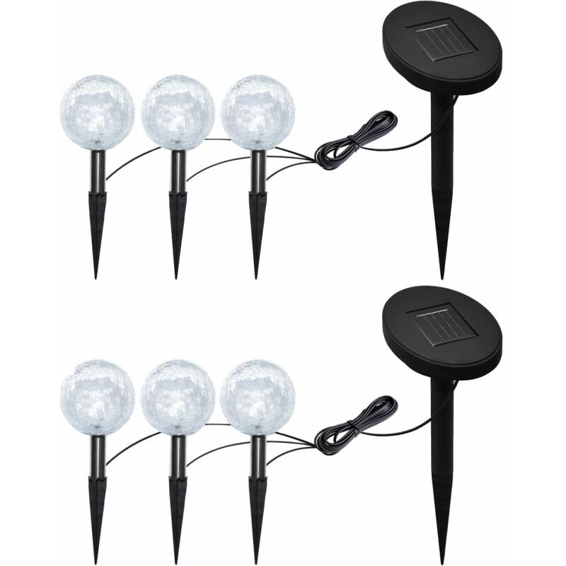 

Lamparas de jardin LED con anclajes y paneles solares 6 uds