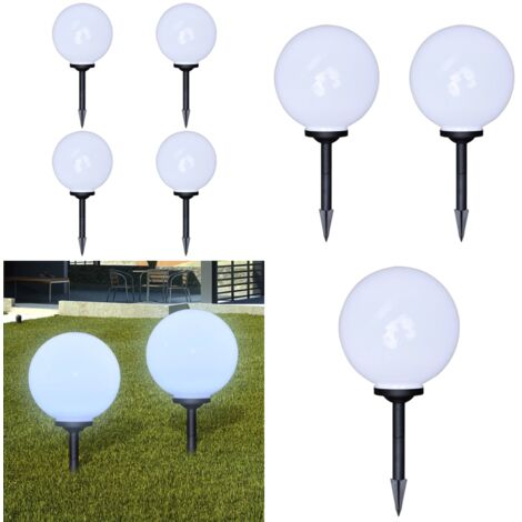 Lámparas de jardín para camino 4 uds con pica de tierra 30 cm - Lámparas de jardín - Iluminación solar