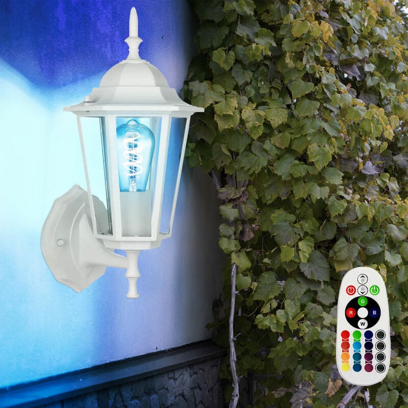 

Linterna exterior cambio de color blanco lámpara de pared de la casa lámpara de aluminio DIMMER en un juego que incluye bombillas LED RGB