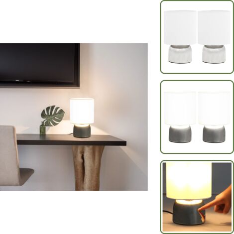 Lámparas de mesa con encendido táctil - vidaXL Lámparas de mesa táctiles 2 unidades blanco E14 - Lámparas de mesa E14
