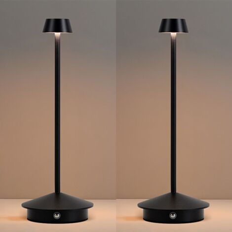 Lámparas de mesa LED inalámbricas regulables, 3 colores de luz, lámpara de escritorio recargable, para restaurantes, bares, dormitorio, 2 uds.