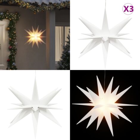 Lámparas de Navidad LED plegables 3 unidades blanco 57 cm - Decoración Navideña - Lámparas LED plegables
