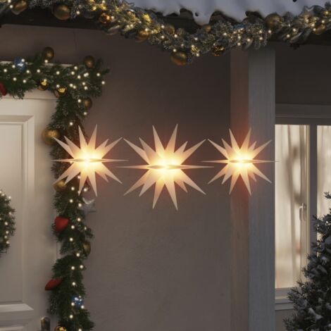 Lámparas de Navidad LED plegables 3 unidades blanco vidaXL