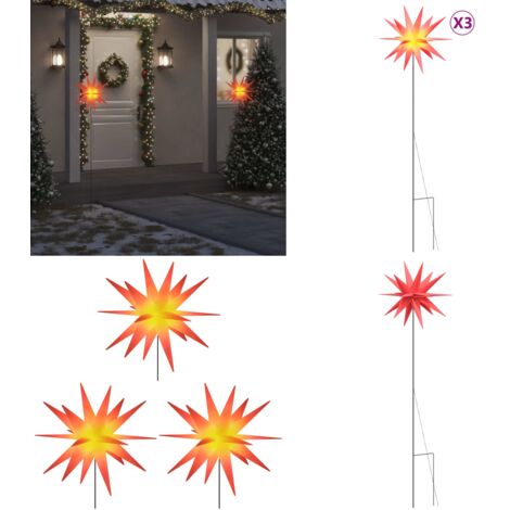 Lámparas de Navidad LED plegables 3 unidades rojo 57 cm - Decoración Navideña - Lámparas LED plegables