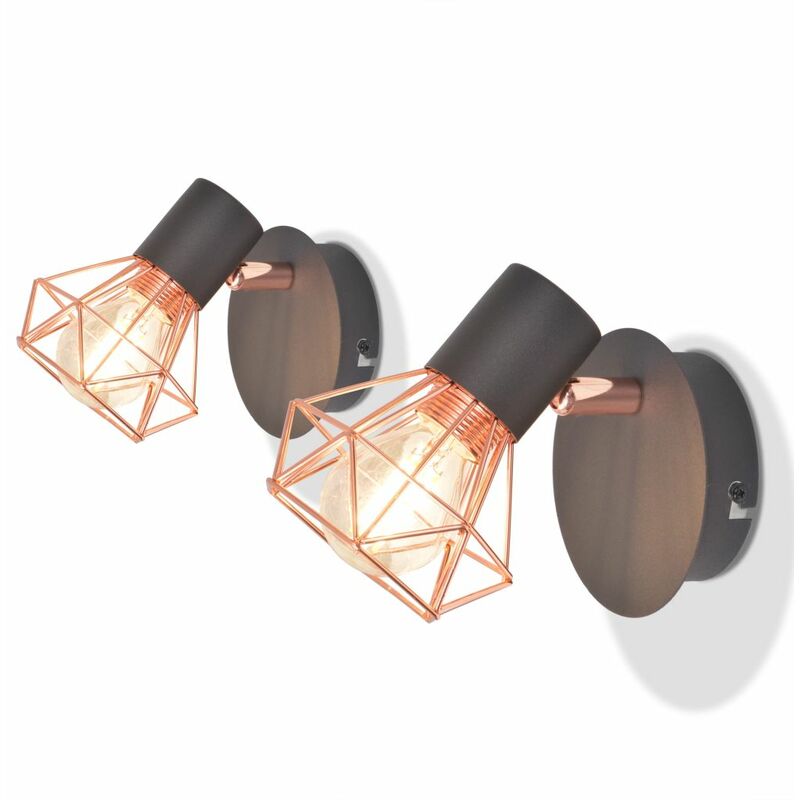 

Lamparas de pared 2 uds. con 2 bombillas de filamentos LED 8 W