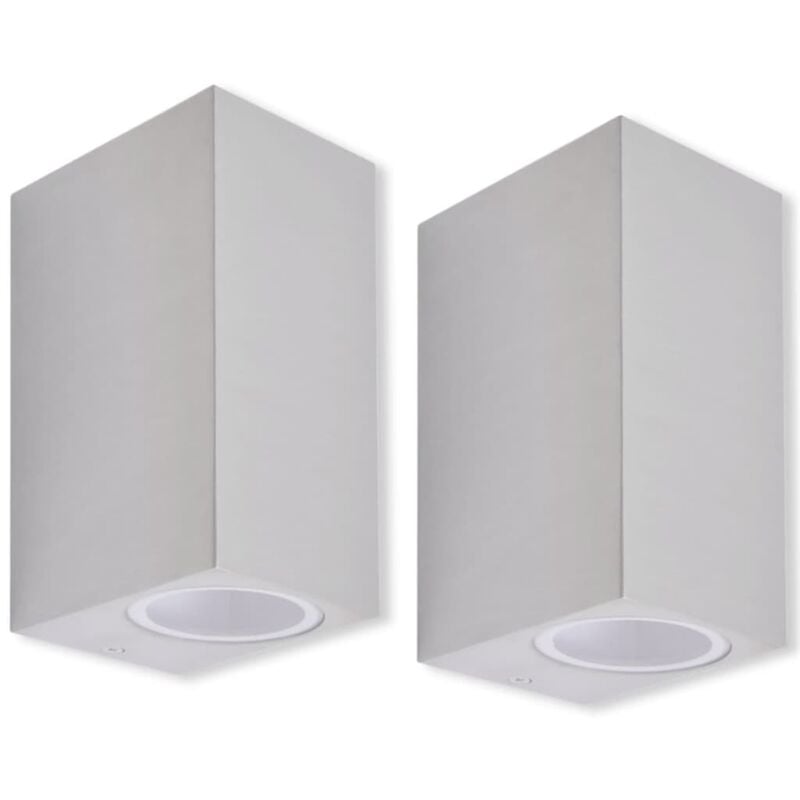 

vidaXL Lámparas de pared de exterior con luz superior e inferior 2 uds. - Plateado