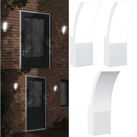 Lámparas de pared LED de exterior 2 uds aluminio fundido blanco - Lámparas LED - Iluminación exterior