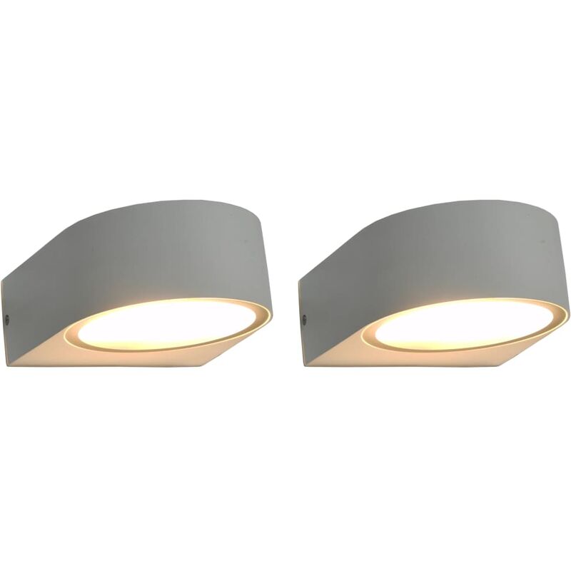 

Lamparas de pared para jardin 2 uds. redonda blanca 11 W