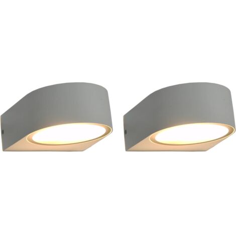 Lámparas de pared para jardín 2 uds. redonda blanca 11 W