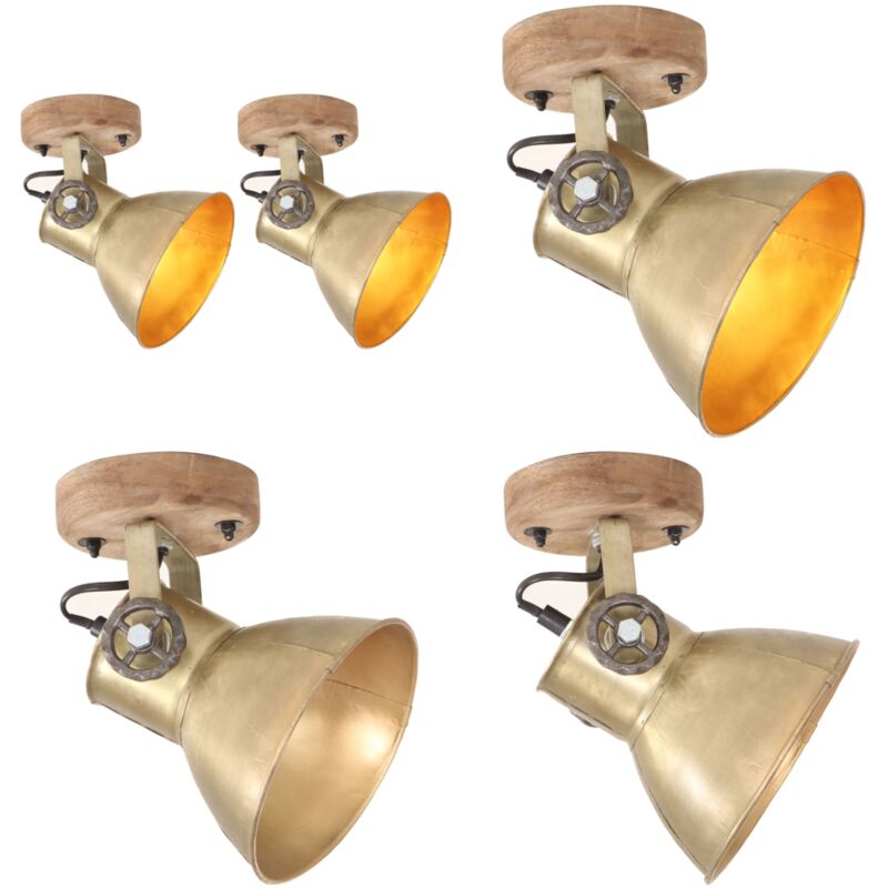 Lámparas de pared/techo industrial 2 uds latón 20x25 cm E27 - Lámparas de pared - Estilo industrial