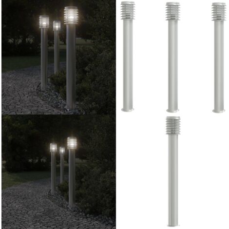 Lámparas de suelo de exterior 3 uds acero inoxidable 110 cm - Lámparas de suelo - Iluminación exterior