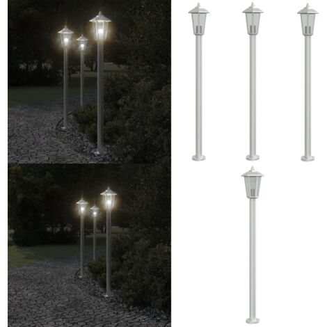 Lámparas de suelo de exterior 3 uds acero inoxidable 120 cm - Lámparas de suelo - Iluminación exterior