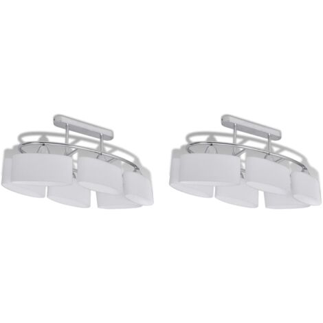 Lámparas de techo 2 uds con pantalla de cristal elipsoidal E14