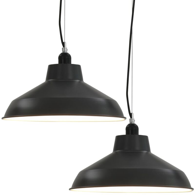 

vidaXL Lámparas de techo 2 unidades redondas gris E27 - Gris