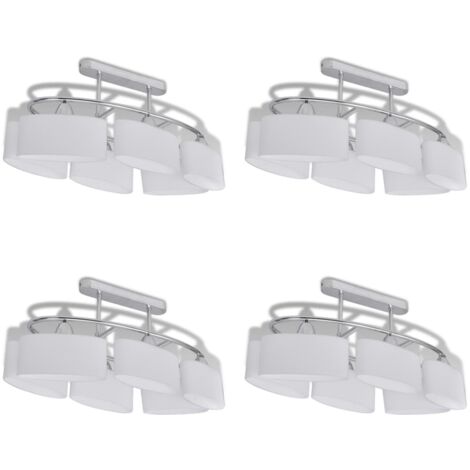 Lámparas de techo 4 uds con pantalla de cristal elipsoidal E14