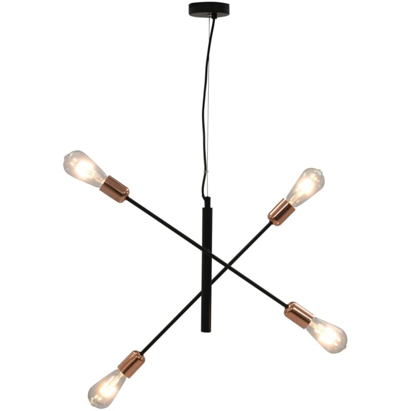 

vidaXL Lámparas de techo con bombillas filamento 2 W negro y cobre E27 - Negro