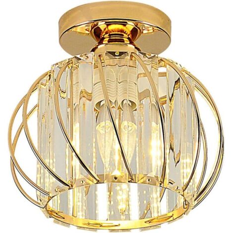 Lámparas de techo de cristal, pequeñas luces LED empotrables para cocina, pasillo, comedor, salón, bar (dorado) - No contiene luz [Clase energética A++]