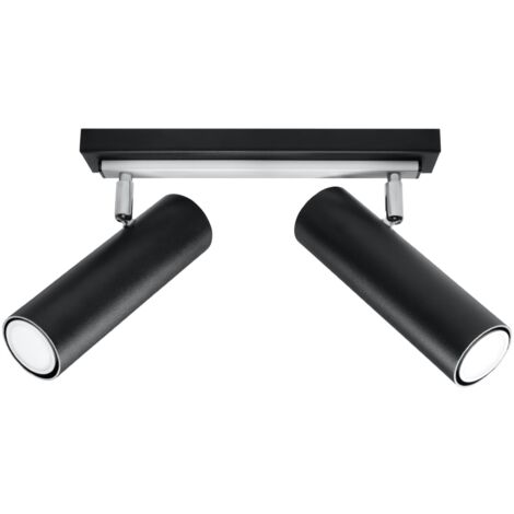 Lámparas de techo Direzione negro acero 2xGU10  30cm Sollux