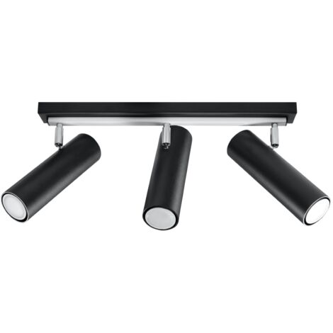 Lámparas de techo Direzione negro acero 3xGU10  45cm Sollux