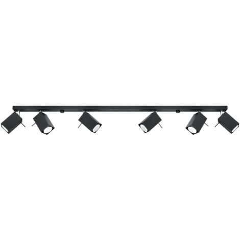 Lámparas de techo Merida negro acero 6xGU10  118cm Sollux